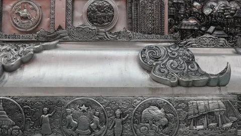 Close up Detail with Right side Chofas Wat Sri Suphan Silver Temple, Chiang Mai Stock Footage 237716227