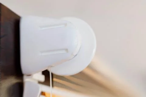Close up detail of a roller blind of a window Stock Photos
