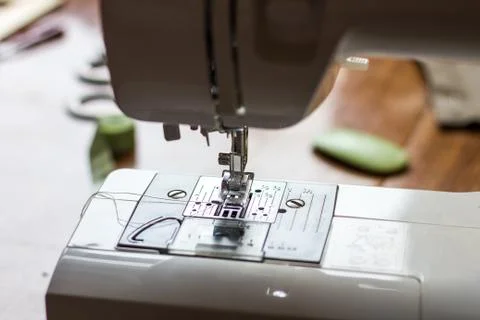 Close-up detail of the sewing machine Stock Photos