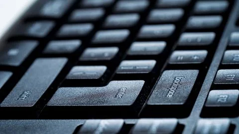 Close up detail view of desktop computer keyboard Foto stock