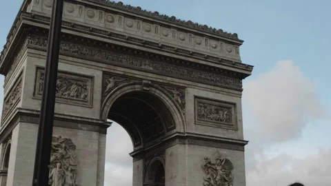 Close up of Details in the Arc de Triomphe in Paris, France Stock Footage 148527198