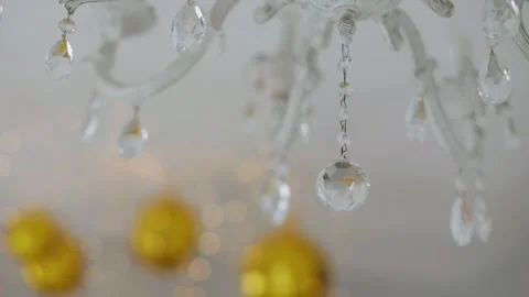 Close-up of the details of the chandelier decor Stock Footage 277632626
