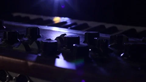 Close up from details of a Moog. Stock Footage 81013335