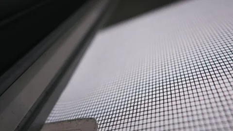 Close Up Details of a Protective Mosquito Net Mesh on a Window Frame Stock Footage 334735768