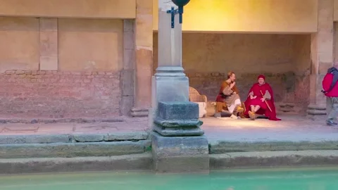 Close Up details of The Roman Baths, Bath, South of England 動画素材 325492463