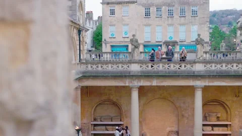 Close Up details of The Roman Baths, Bath, South of England Stock-Footage 325493035