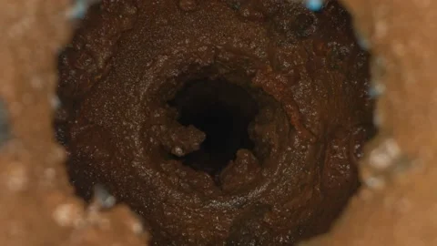 Close up. details, view inside the old rusty radiator Stock Footage 138991556