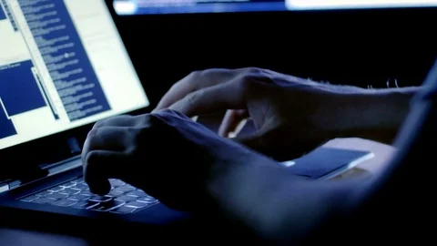 Close-up of developer focused on difficult codes Stock Footage 72468856