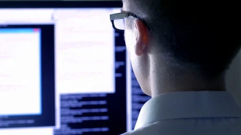 Close-up of developer programming an app Stock Footage 72467821
