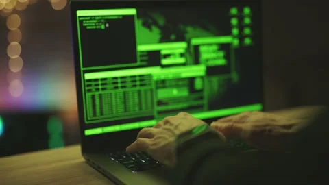 Close up of developing programming and coding technologies. Programmer hands are Stock Footage 150427869