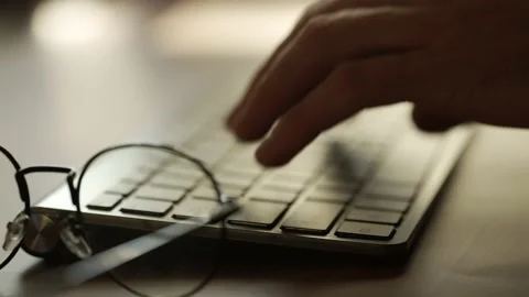 Close up of developing programming and coding technologies. Programmer hands are Stock Footage 163037690