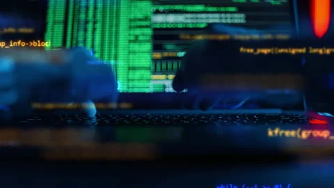Close up of developing programming and coding technologies. Programmer hands are Stock Footage 169315088