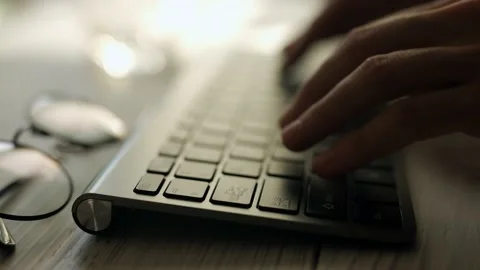 Close up of developing programming and coding technologies. Programmer hands are Stock Footage 170584304