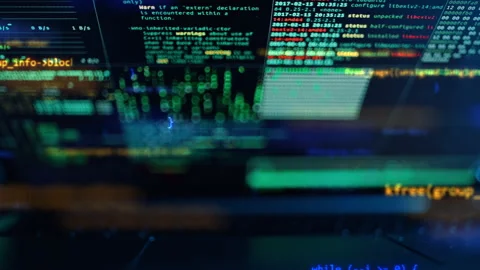 Close up of developing programming and coding technologies. Software coder or Stock Footage 197089696