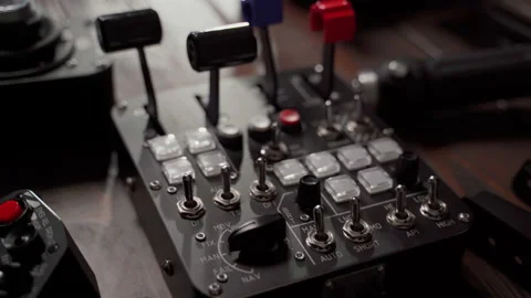 Close up device with buttons and twirls indoors Stock Footage 221167930