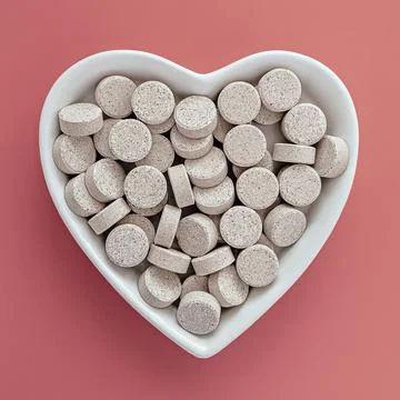 Close-up of DGL (licorice root extract) chewable tablets. dietary concept Stock Photos