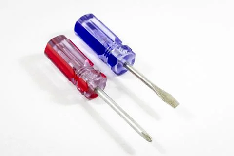 Close-up diagonal shoot of small size default screwdrivers Stock Photos