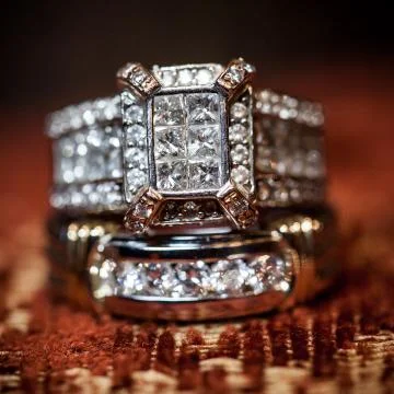 Close Up of Diamond Wedding Ring Stock Photos