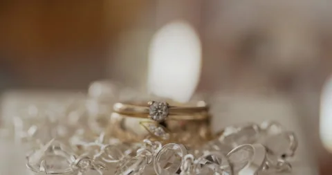 Close-Up of Diamonds and Engagement Ring Stock Footage 308261309