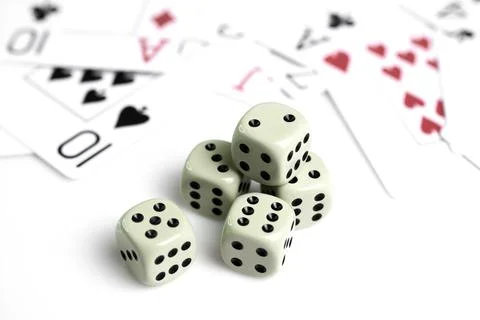 Close-up of dice isolated on white 스톡 사진