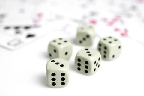 Close-up of dice isolated on white Stock Photos