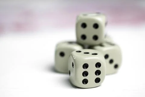 Close-up of dice isolated on white Foto stock