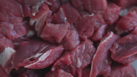 Close-Up of Diced Beef Meat Stock Footage 324956726