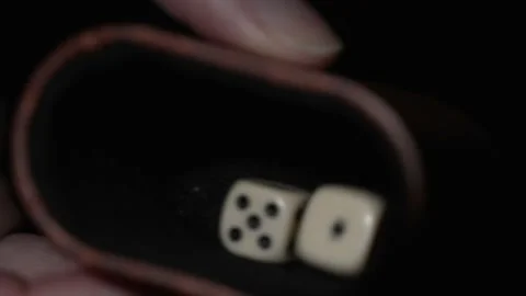 Close up dices shuffled in dice roller macro Stock Footage 152863131