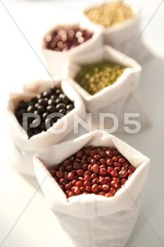 Close-up of different beans Stock Photos