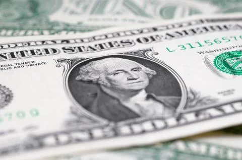 Close up of different dollar bills.. Concept of money and earnings. Money sav Stock Photos