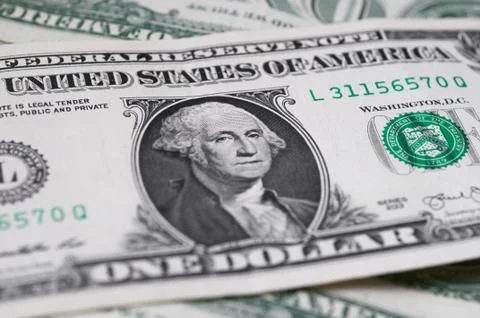 Close up of different dollar bills.. Concept of money and earnings. Money sav Stock Photos