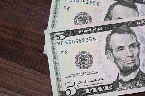 Close up of different dollar bills.. Concept of money and earnings. Money sav Stock Photos