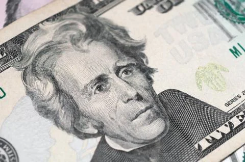 Close up of different dollar bills.. Concept of money and earnings. Money sav Stock Photos