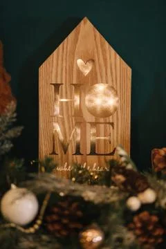 Close up of different elements of decor for Christmas. New Year concept 写真素材