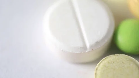 Close-Up Of Different Medication Pills Stock Footage 70844089