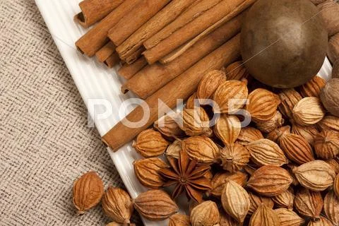 Close-up of different spices Stock Photos