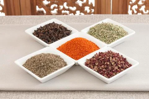Close-up of different spices Stock Photos