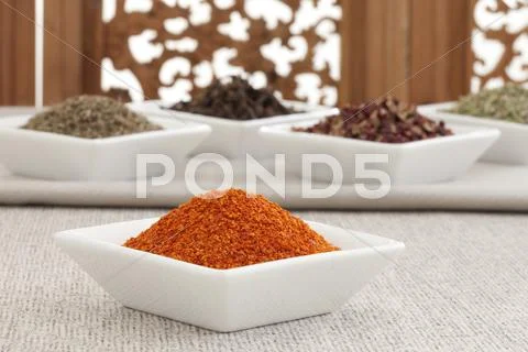 Close-up of different spices Stock Photos