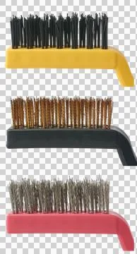 Close-up of different wire brushes isolated Stock Photos