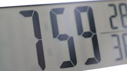 Close Up of Digital Clock Display Stock Footage 342670551