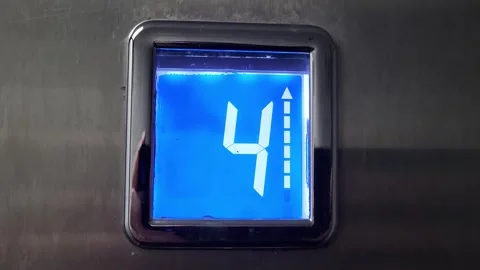 Close-up of a digital elevator floor indicator Stock Footage 330716280