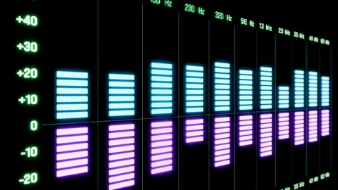 Close-up digital equalizer. Stock Footage 283639977