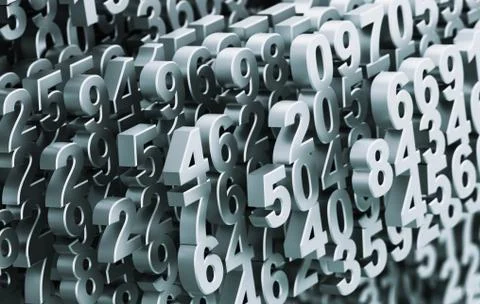 Close-up On A Digital Matrix Consisting Of Metal Numbers 库存插图