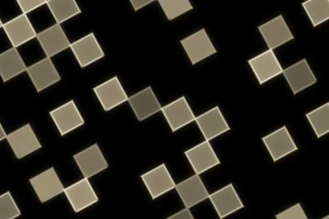 Close-up of digital pixel squares on black background Stock Illustration
