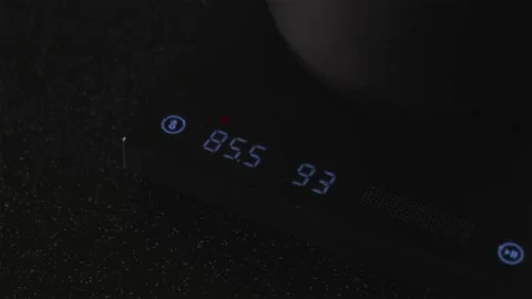 Close-up of digital scales tracking kettle water temperature Stock Footage 332720221