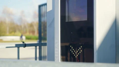 Close up, digital scanner of tickets Vídeo Stock 144791784