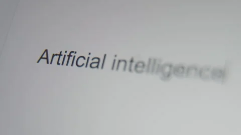 A close up of a digital screen showing a text cursor and the words Stock Footage 273040020