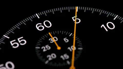 Close-up of digital  smartphone circle ticking stopwatch Stock Footage 223341180
