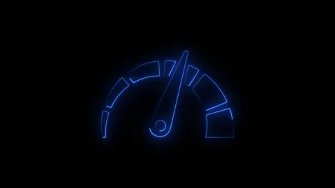 Close-up of a digital speedometer gauge with illuminated blue indicators Stock Footage 346112438