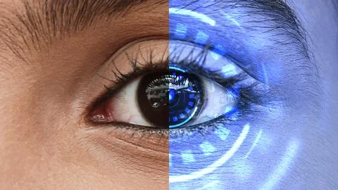 Close up of digital tech eye Stock-Illustration